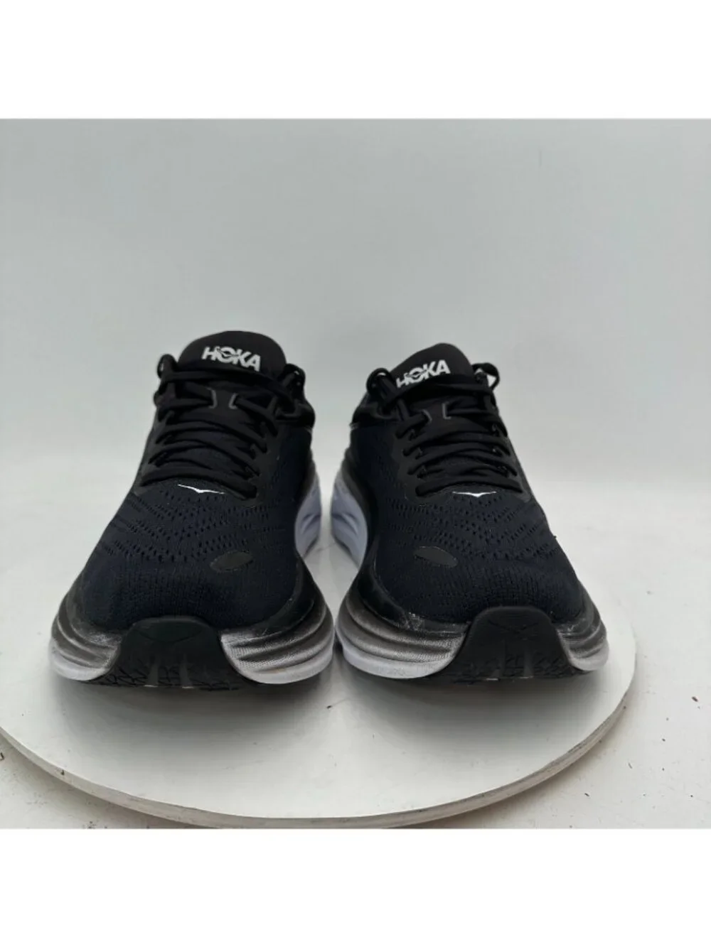 Hoka One One Bondi 8 Women Size 7.5B 1127952-BWHT Black White Running Shoes - Picture 2 of 10